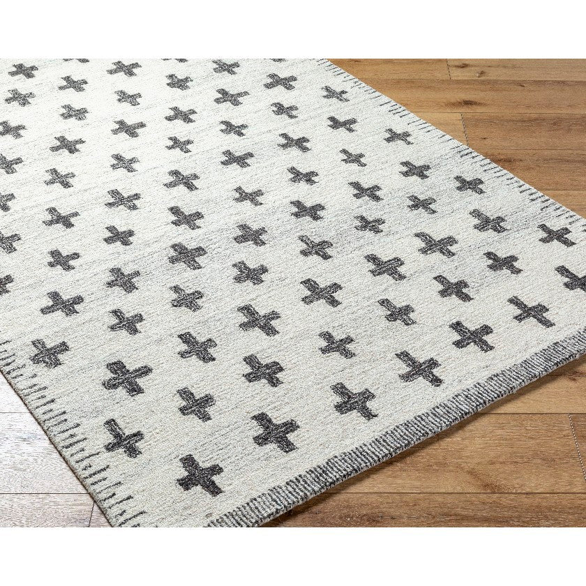Kashena Modern Ivory/Black Area Rug