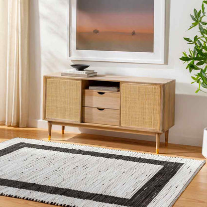 Dempsey Modern Ivory/Black Area Rug