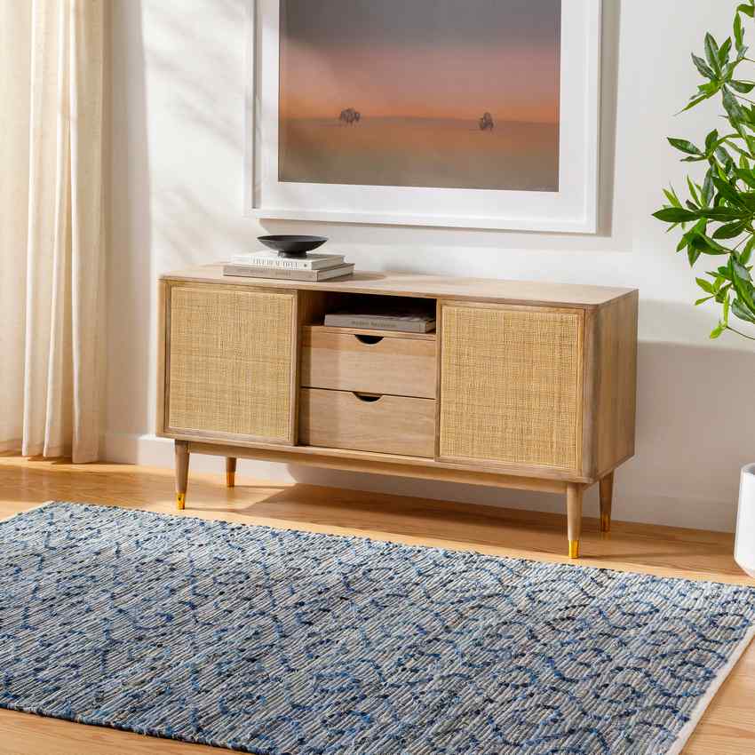 Ndrew Modern Dark Blue Area Rug