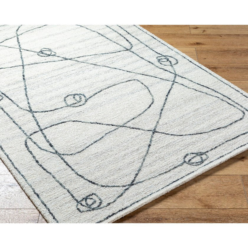 Kiki Modern Ivory/Light Slate Area Rug