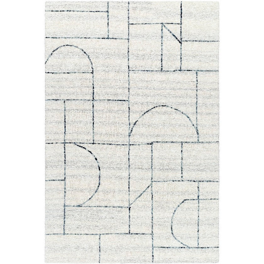 Tyerra Modern Cream/Light Slate Area Rug