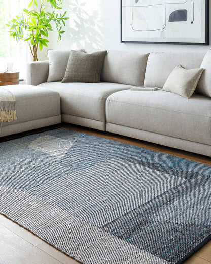 Jevon Rustic Slate Blue Area Rug