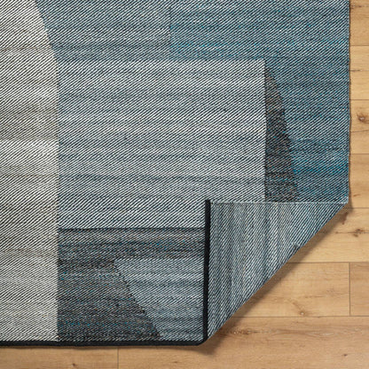 Jevon Rustic Slate Blue Area Rug