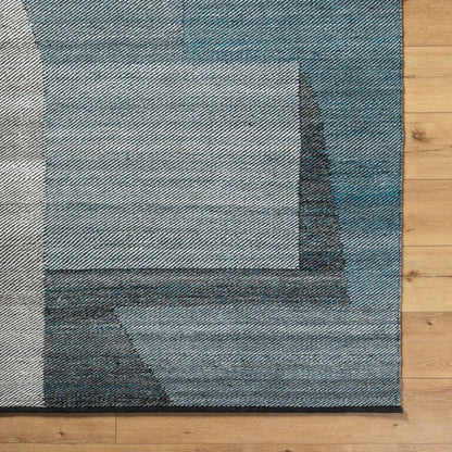 Jevon Rustic Slate Blue Area Rug