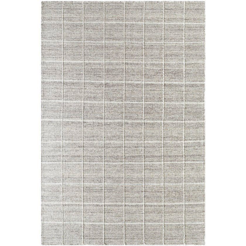 Ishaq Solid and Border Ivory/Tan Area Rug