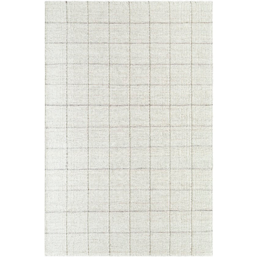 Ishaq Solid and Border Ivory Area Rug