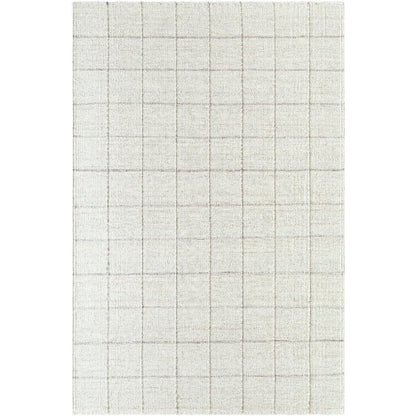 Ishaq Solid and Border Ivory Area Rug