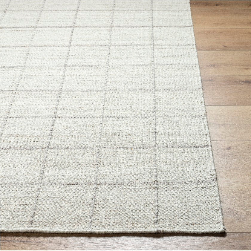 Ishaq Solid and Border Ivory Area Rug