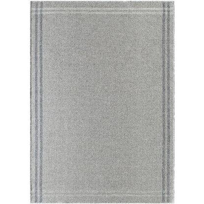 Janmichael Solid and Border Gray/Black Area Rug