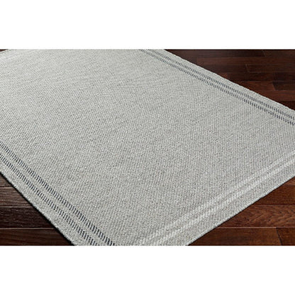 Janmichael Solid and Border Gray/Black Area Rug