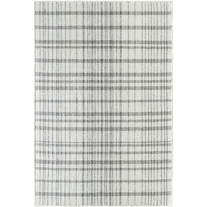 Ishaq Solid and Border Light Silver Area Rug