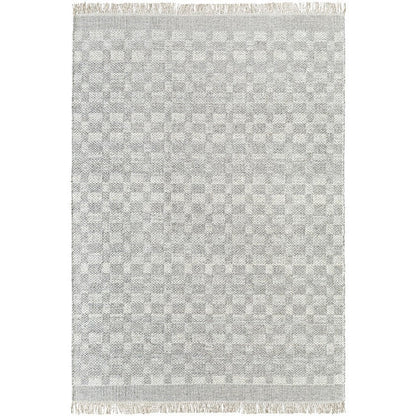 Clinten Solid and Border Ivory Area Rug