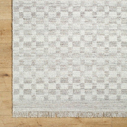 Clinten Solid and Border Light Gray Area Rug