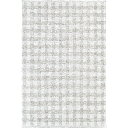 Jamaris Solid and Border Light Grey Area Rug