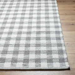 Jamaris Solid and Border Ivory Area Rug