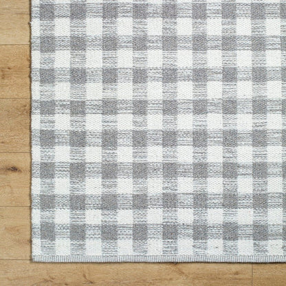 Jamaris Solid and Border Ivory Area Rug