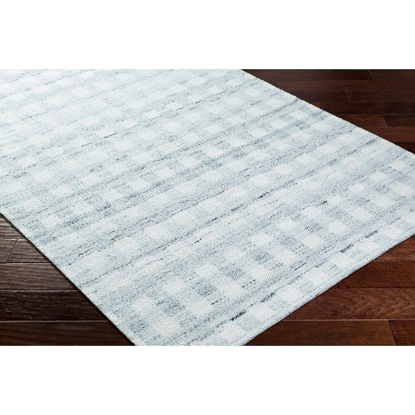 Jamaris Solid and Border Light Slate Area Rug