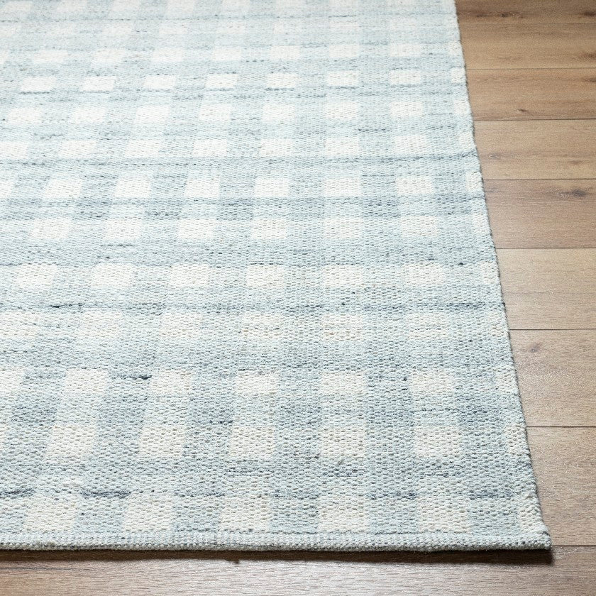 Jamaris Solid and Border Light Slate Area Rug