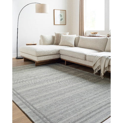 Janmichael Solid and Border Gray Area Rug