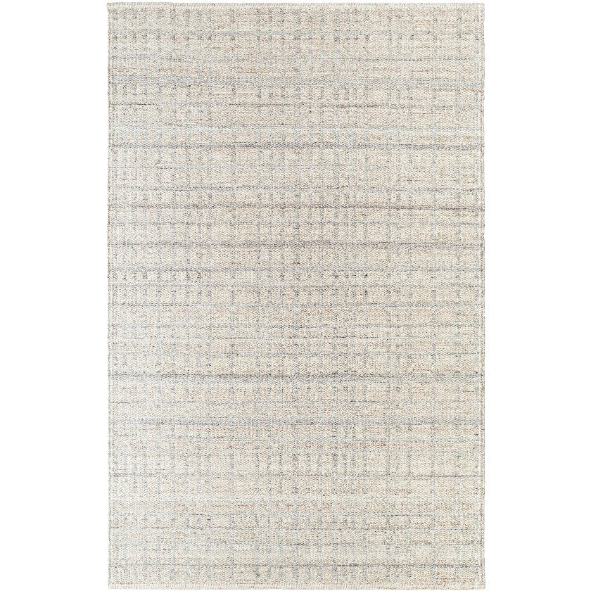 Ishaq Solid and Border Ash Area Rug