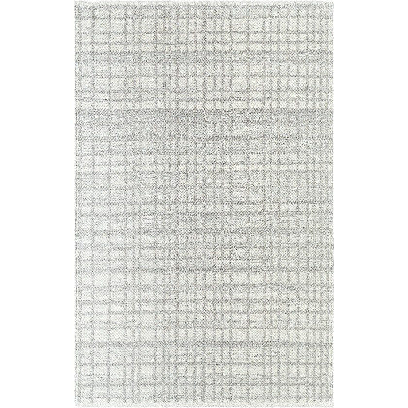 Ishaq Solid and Border Light Grey Area Rug