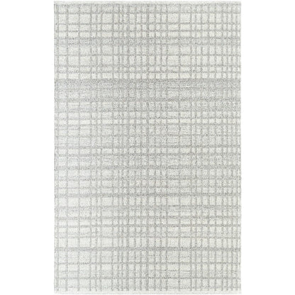 Ishaq Solid and Border Light Grey Area Rug