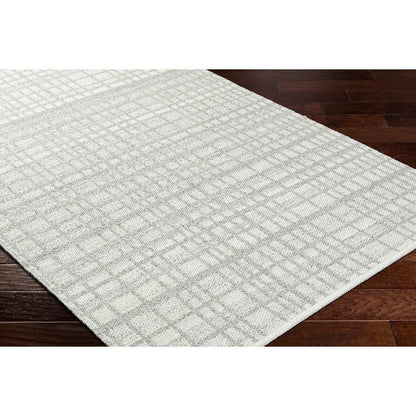 Ishaq Solid and Border Light Grey Area Rug