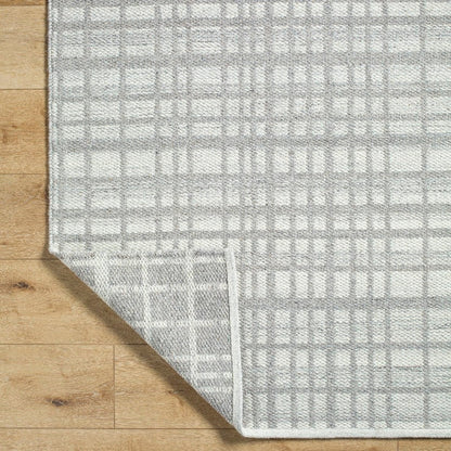 Ishaq Solid and Border Light Grey Area Rug
