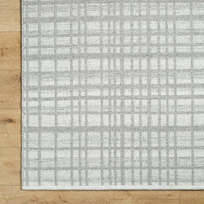 Ishaq Solid and Border Light Grey Area Rug