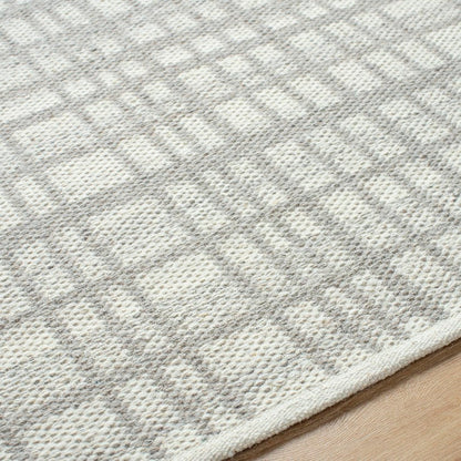 Ishaq Solid and Border Light Grey Area Rug