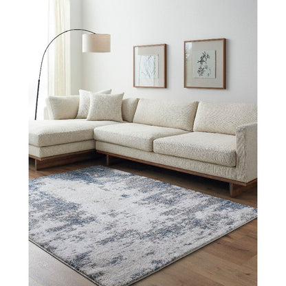 Davalyn Solid and Border Off-White/Silver Area Rug