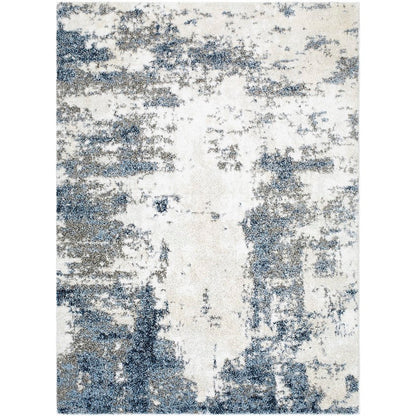 Davalyn Solid and Border Off-White/Silver Area Rug