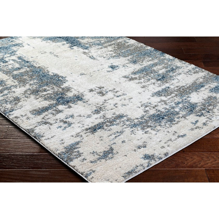Davalyn Solid and Border Off-White/Silver Area Rug