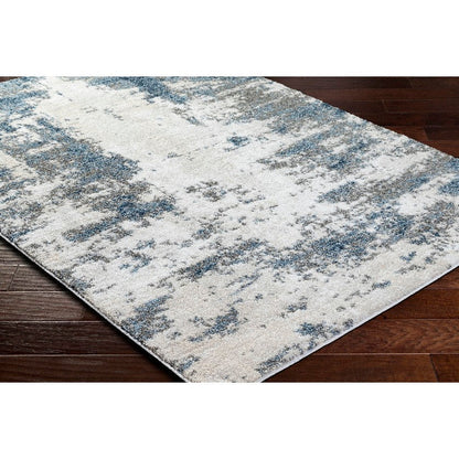 Davalyn Solid and Border Off-White/Silver Area Rug