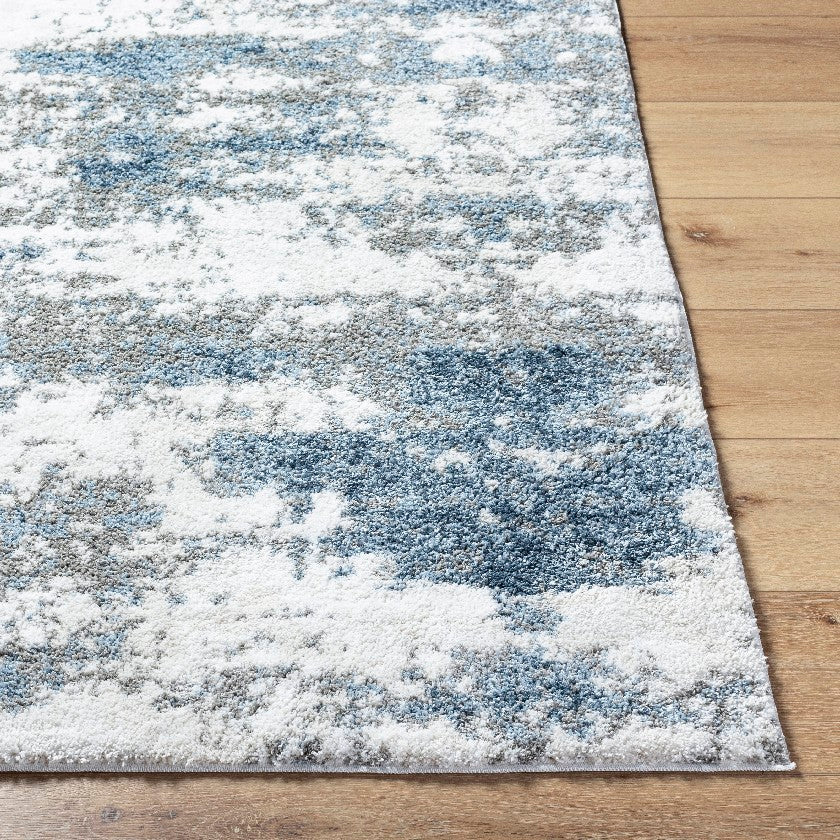Davalyn Solid and Border Off-White/Silver Area Rug
