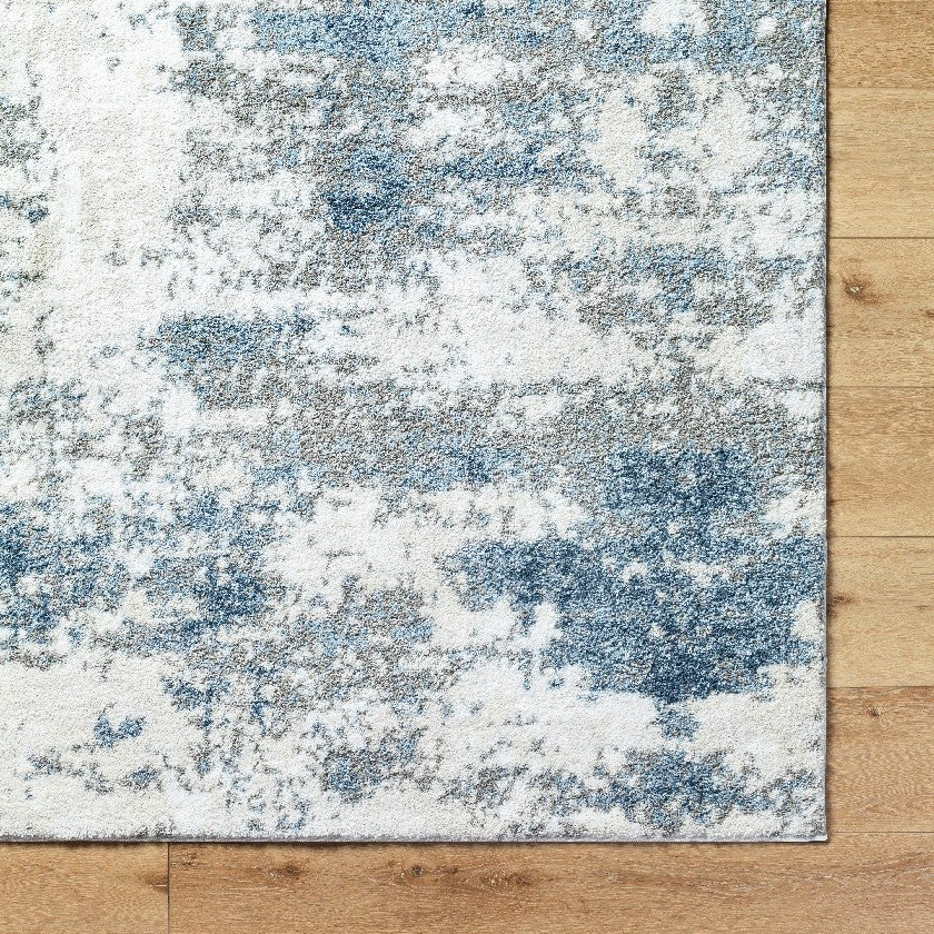 Davalyn Solid and Border Off-White/Silver Area Rug