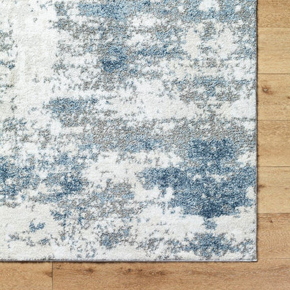 Davalyn Solid and Border Off-White/Silver Area Rug