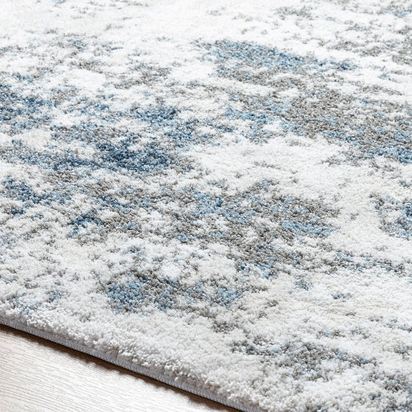 Davalyn Solid and Border Off-White/Silver Area Rug