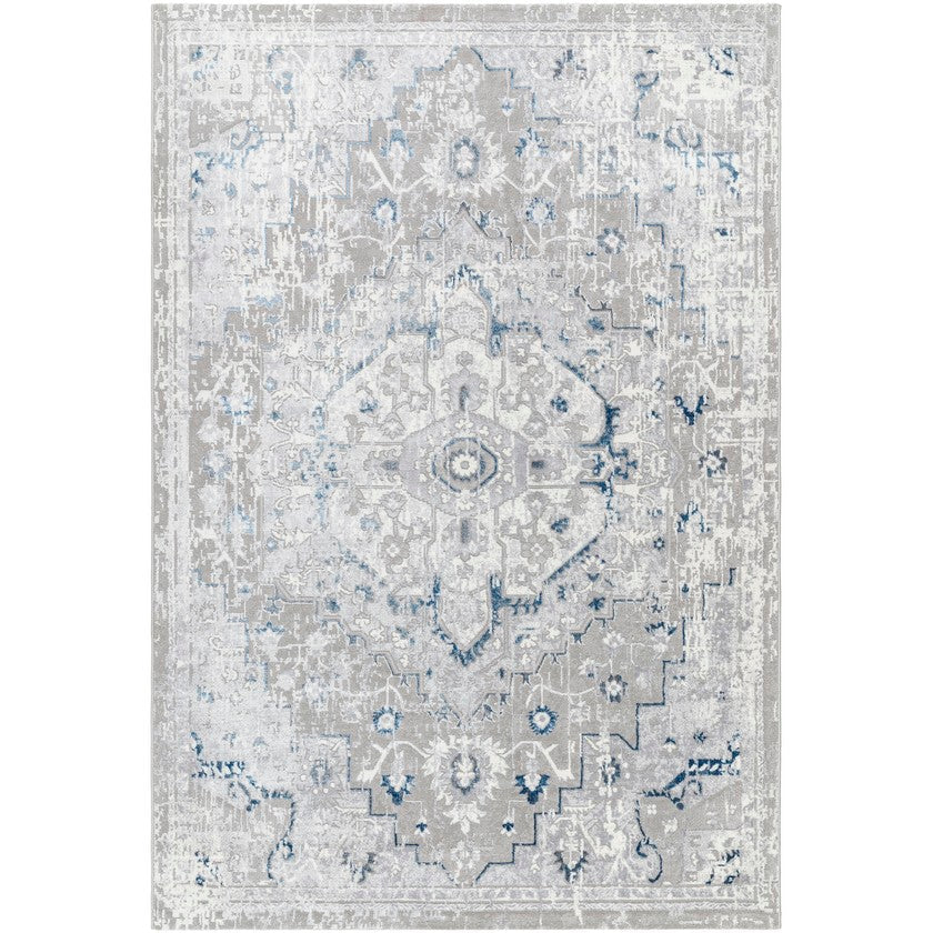 Shawnte Traditional Dark Blue Area Rug