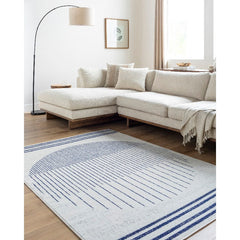 Neerbosch Modern Light Gray/Dark Blue Area Rug