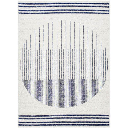 Neerbosch Modern Light Gray/Dark Blue Area Rug