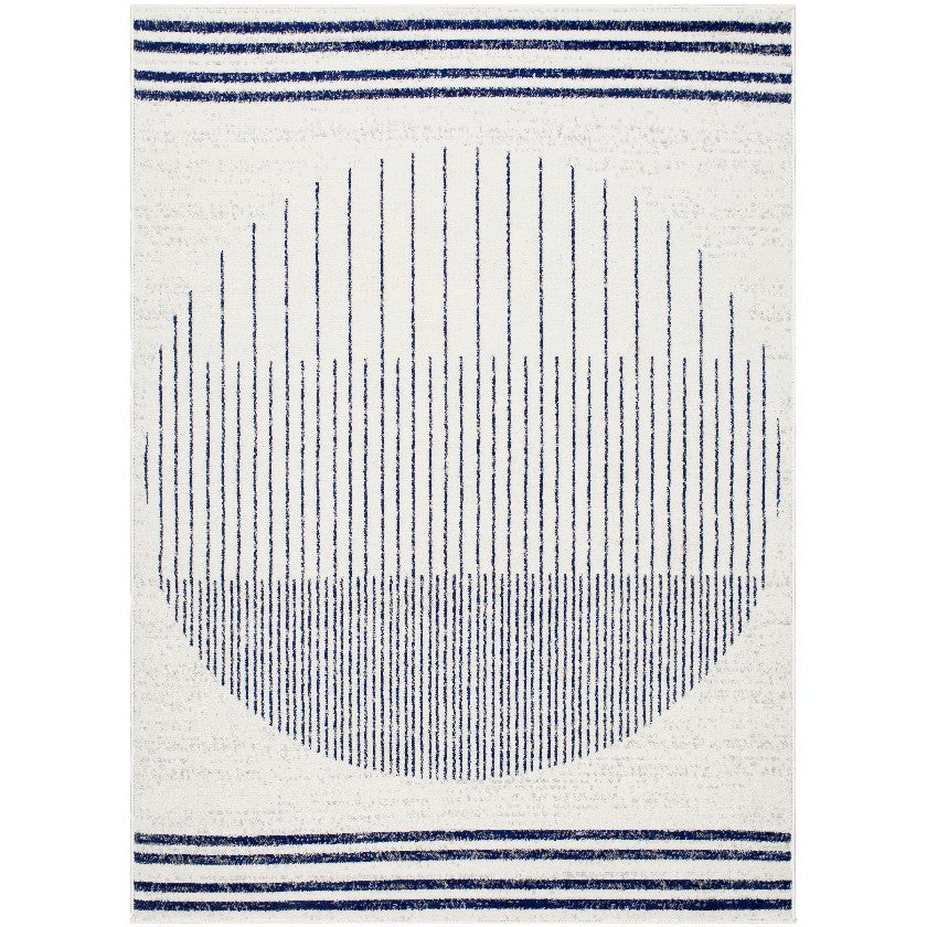 Neerbosch Modern Light Gray/Dark Blue Area Rug