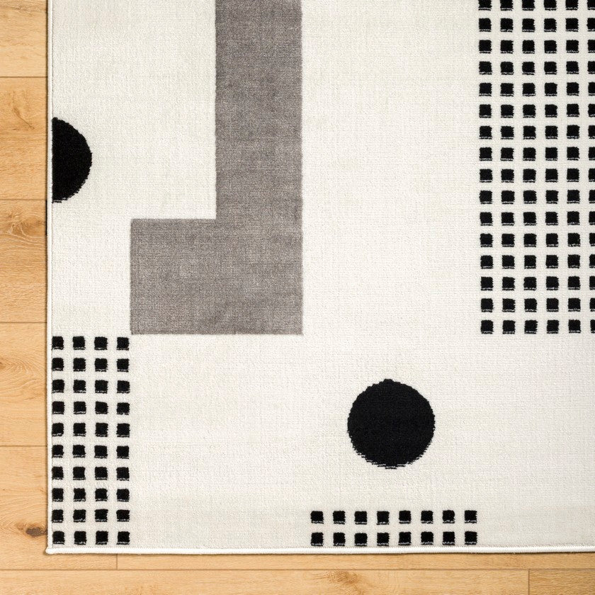 Yasemin Modern Black Area Rug