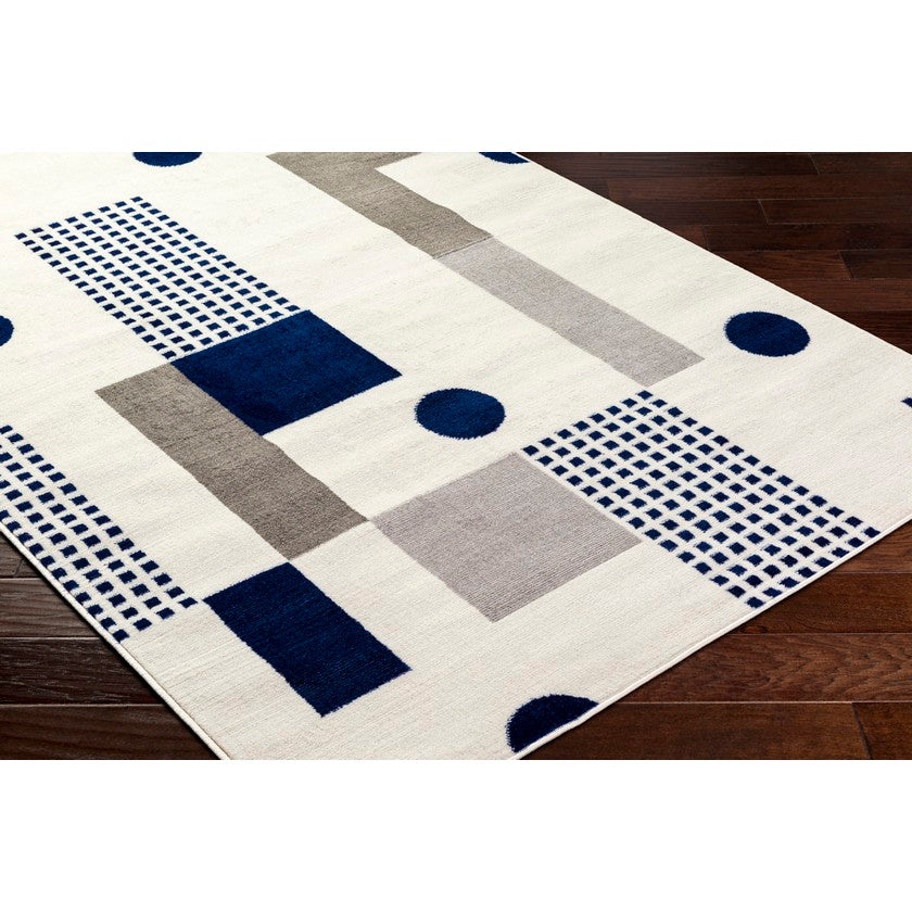 Yasemin Modern Navy Area Rug