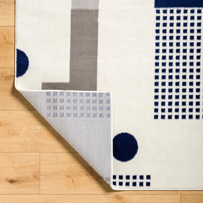 Yasemin Modern Navy Area Rug