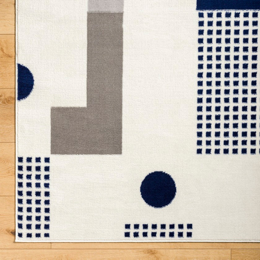 Yasemin Modern Navy Area Rug