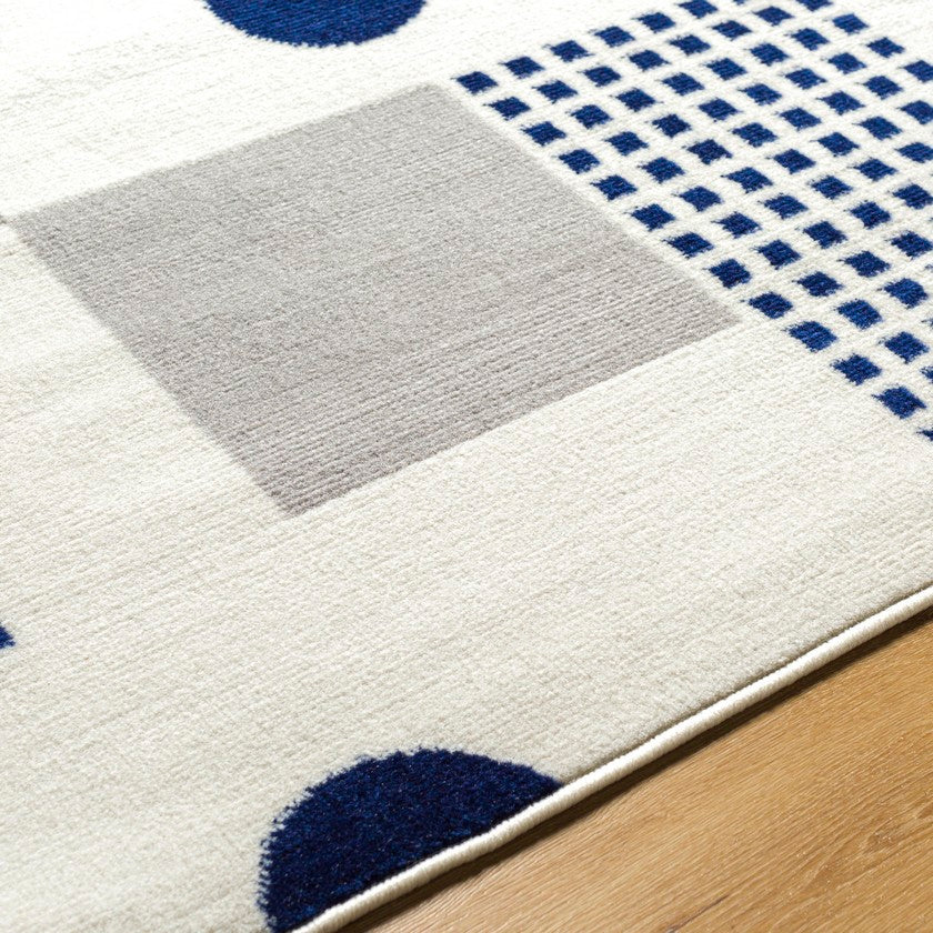 Yasemin Modern Navy Area Rug