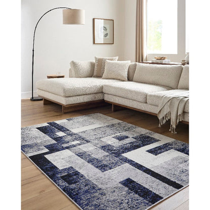 Dal Modern Dark Blue Area Rug