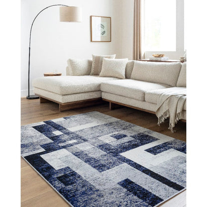Dal Modern Dark Blue Area Rug