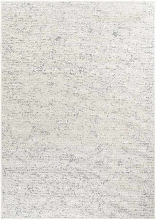 Tobey Solid and Border Ivory Washable Area Rug